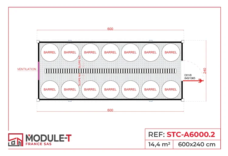 Plan de bungalow de stockage ventilé