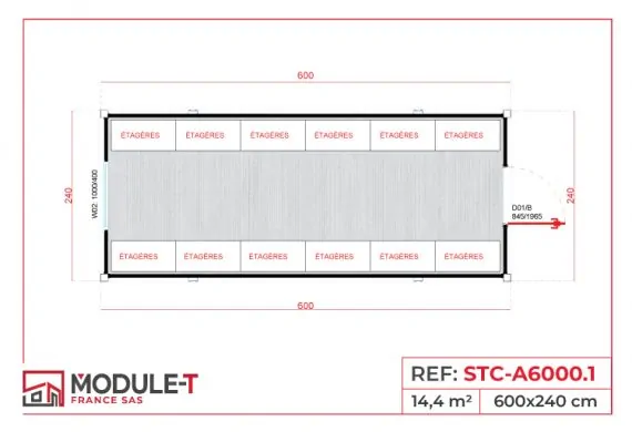 Bungalow de stockage modulaire