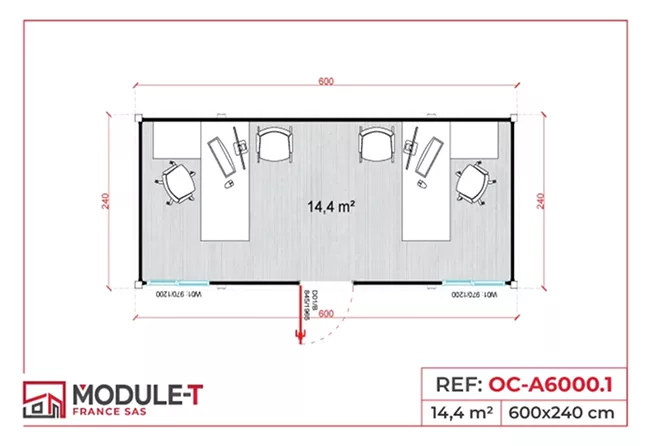 plan abri de chantier classique
